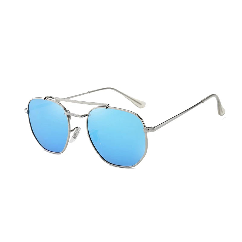 WHO CUTIE Vintage Polygon Sunglasses Polarized Men Women 2025 Brand Designer Flat Lens Metal Frame Sun Glasses Cool 3648 Shades
