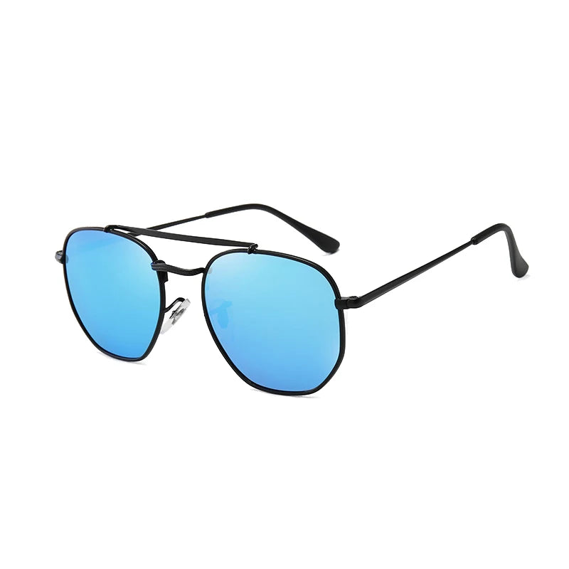 WHO CUTIE Vintage Polygon Sunglasses Polarized Men Women 2025 Brand Designer Flat Lens Metal Frame Sun Glasses Cool 3648 Shades