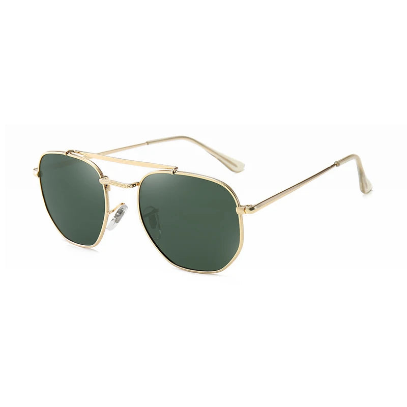 WHO CUTIE Vintage Polygon Sunglasses Polarized Men Women 2025 Brand Designer Flat Lens Metal Frame Sun Glasses Cool 3648 Shades