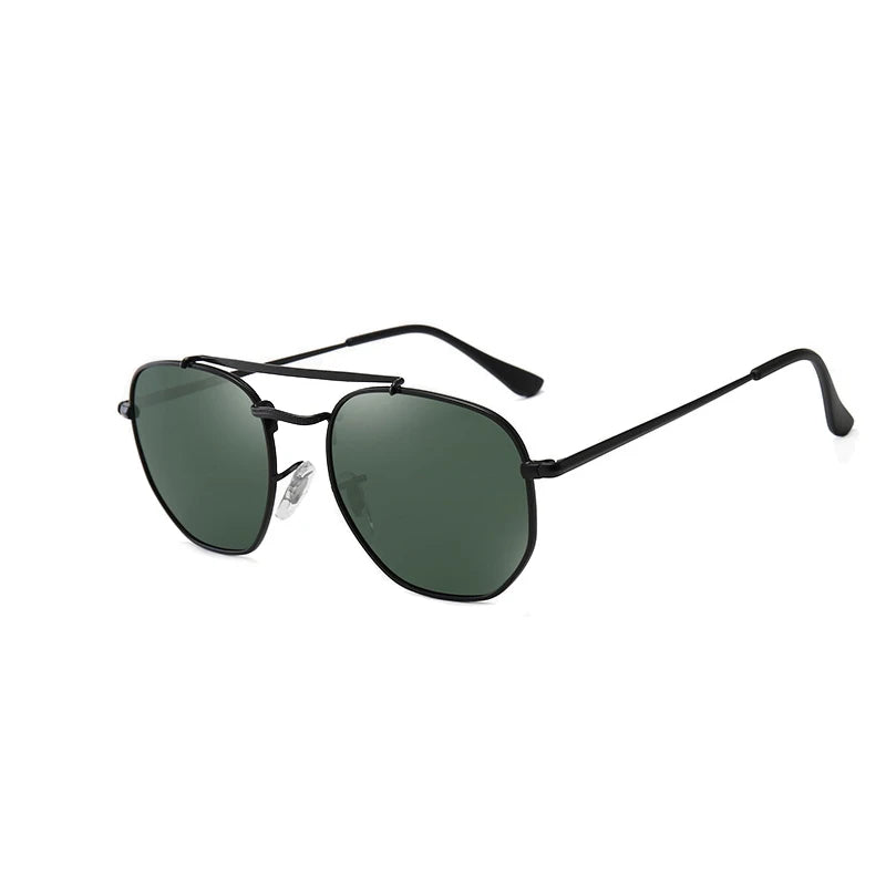 WHO CUTIE Vintage Polygon Sunglasses Polarized Men Women 2025 Brand Designer Flat Lens Metal Frame Sun Glasses Cool 3648 Shades