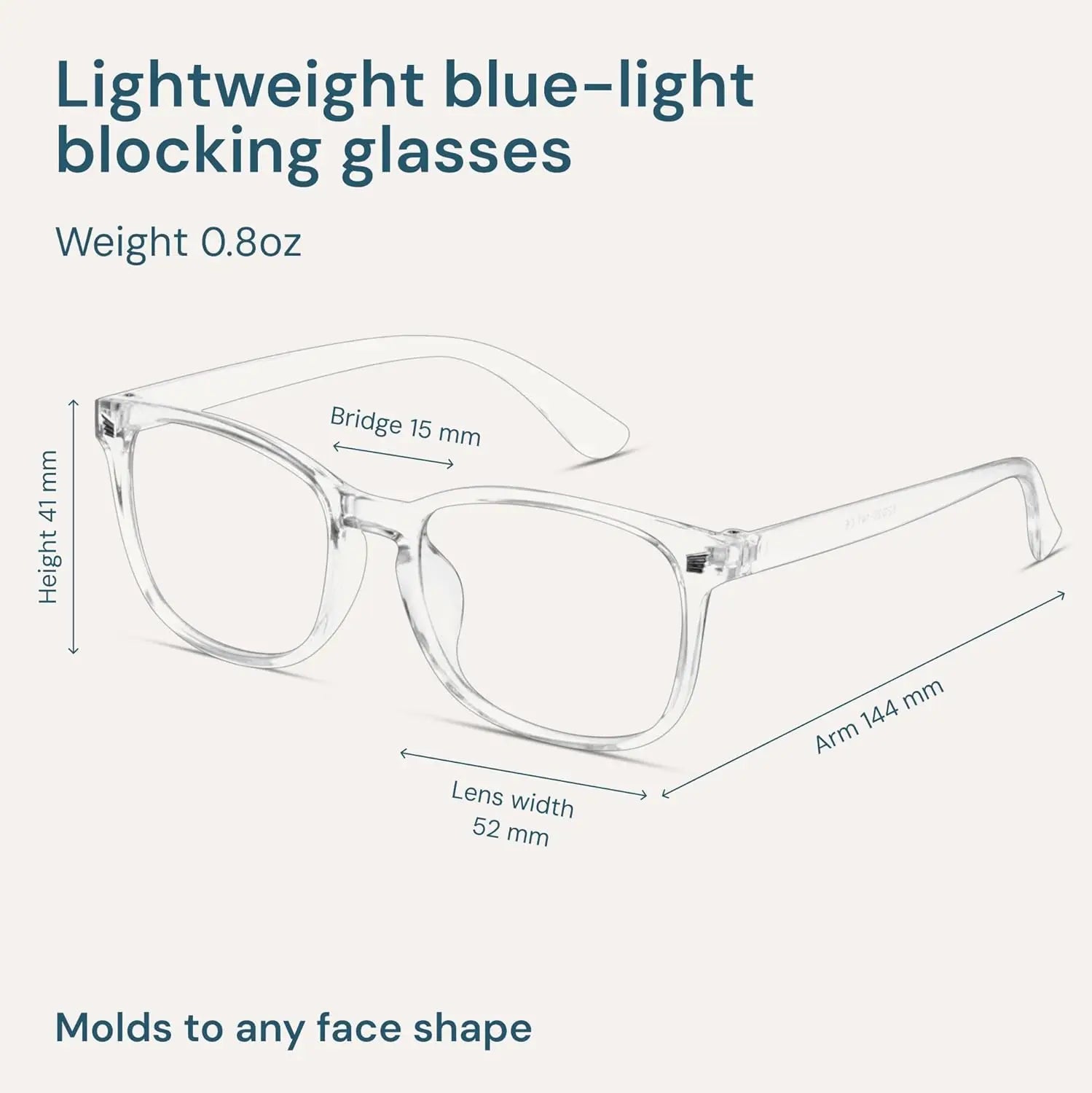 Clear Blue Light Glasses for Computer & Gaming - Anti UV, Scratch-Resistant, Comfort Fit