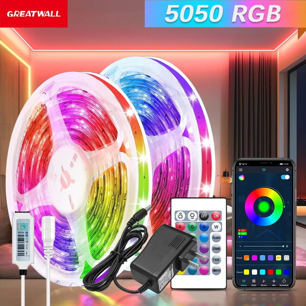 GREATWALL WIFI 100 foot LED strip, 50550RGB strip music synchronous color change