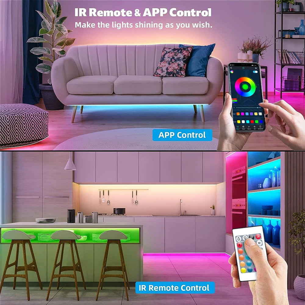 GREATWALL WIFI 100 foot LED strip, 50550RGB strip music synchronous color change