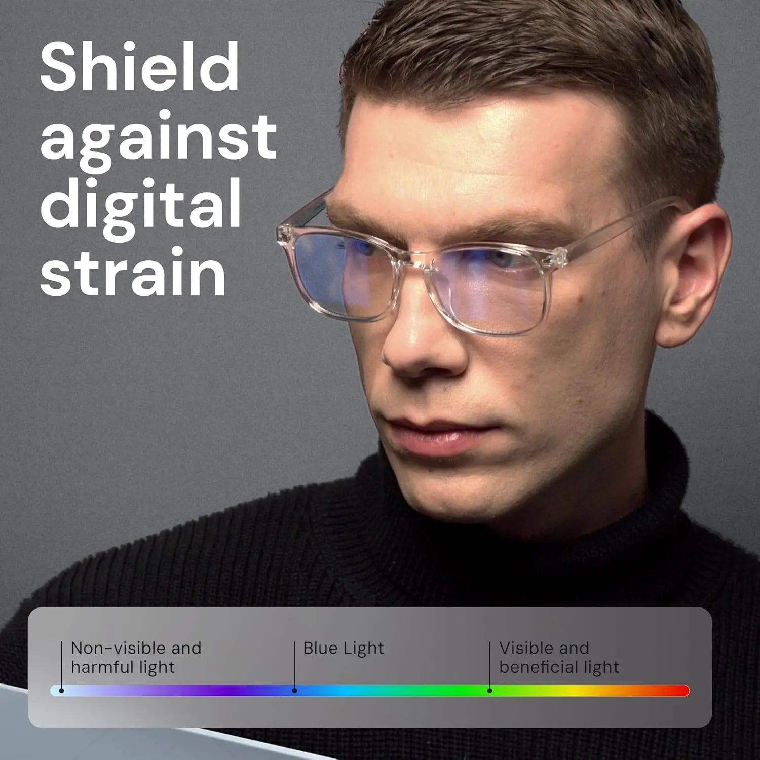 Clear Blue Light Glasses for Computer & Gaming - Anti UV, Scratch-Resistant, Comfort Fit