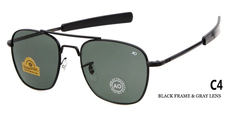 WHO CUTIE 2025 MILITARY Pilot Sunglasses Men Brand Design American Optical Lens AO Eyewear Square Army Sun Glasses Male UV400