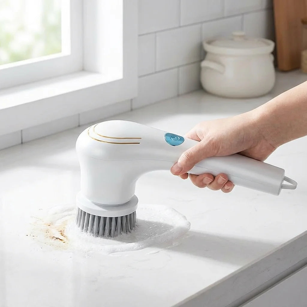 Electric Kitchen Grease Scrubber, Rechargeable Powerful Cleaning Brush, Handheld Cordless Cleaner for Kitchen