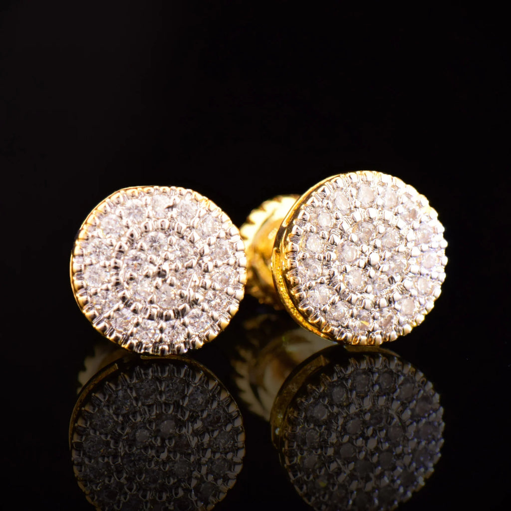 CUC 8MM Round Shaped Screw Back Stud Earring Iced Out Cubic Zirconia Men Women Earring Hip Hop Jewelry Best Gift