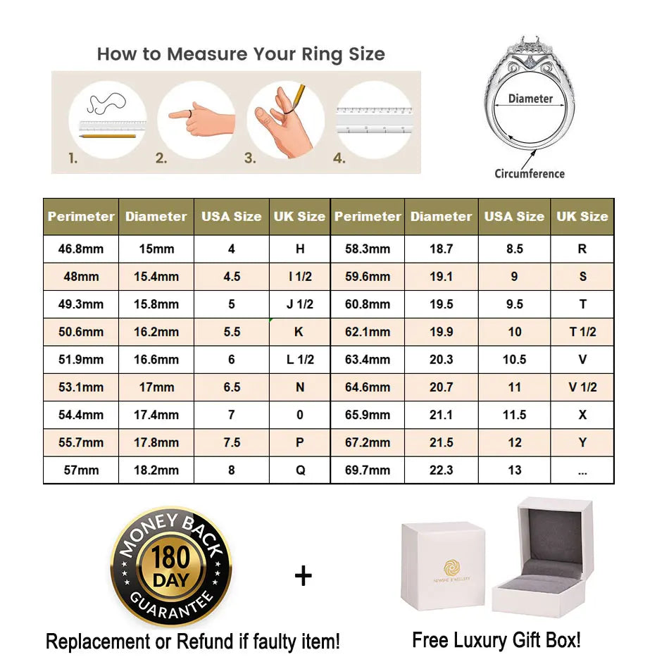 Newshe 925 Sterling Silver Straight Stackable Wedding Ring Engagement Band For Women Trendy Jewelry Size 5-12