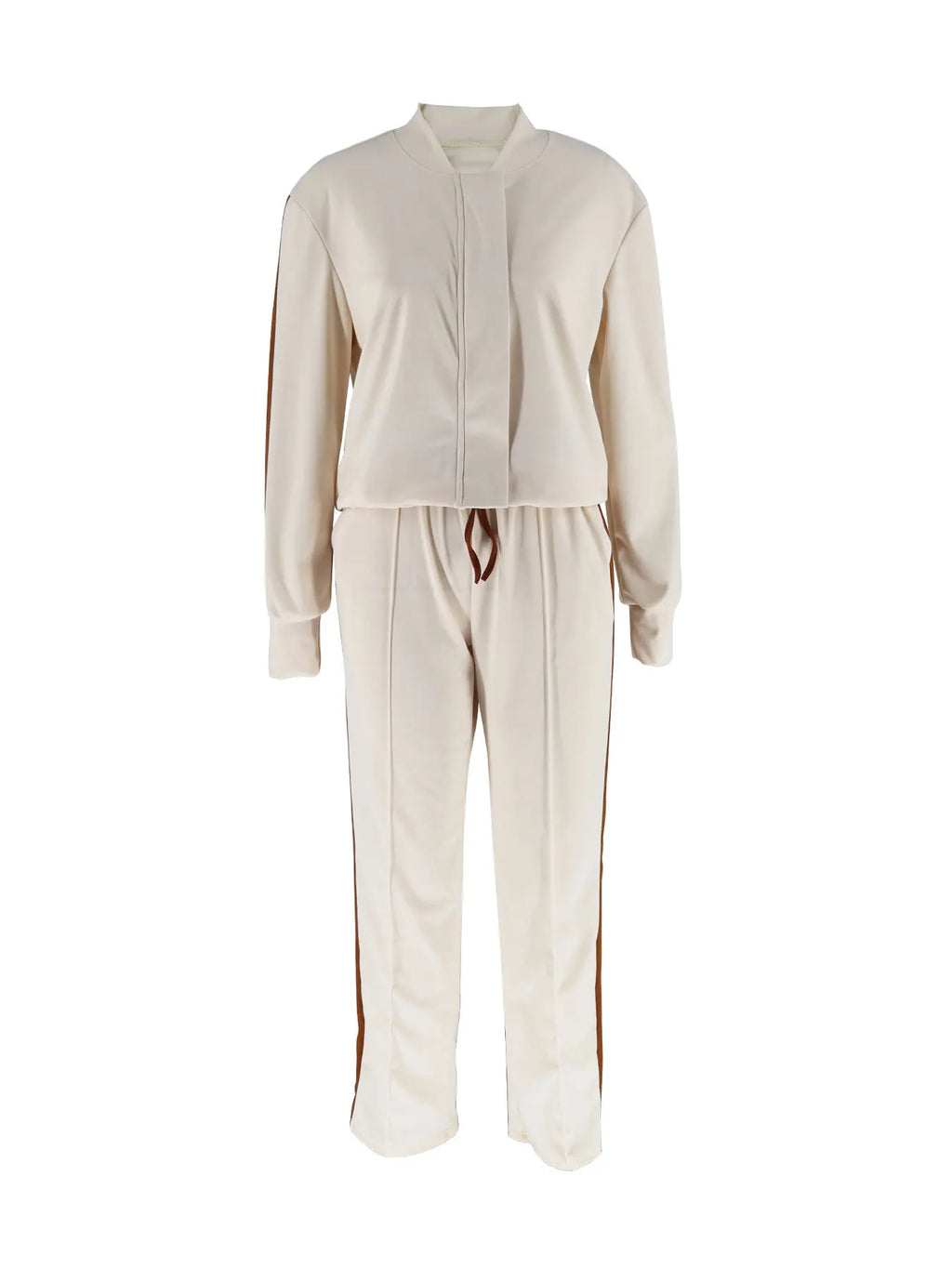 2 Piece Casual Sportswear Set - Women's Zip Jacket and Drawstring Pants