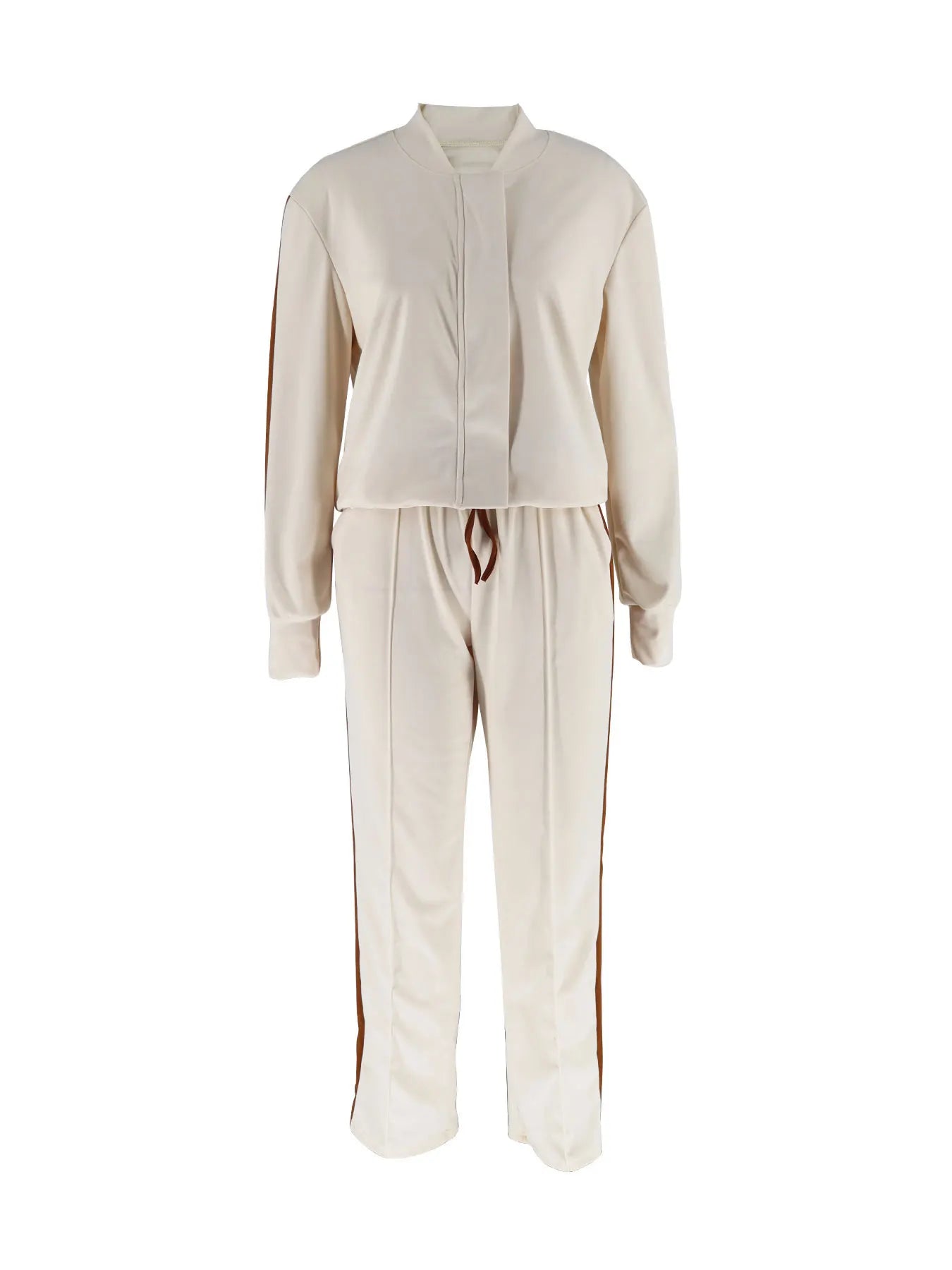 2 Piece Casual Sportswear Set - Women's Zip Jacket and Drawstring Pants