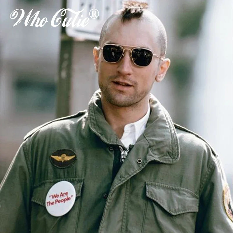 WHO CUTIE 2025 MILITARY Pilot Sunglasses Men Brand Design American Optical Lens AO Eyewear Square Army Sun Glasses Male UV400