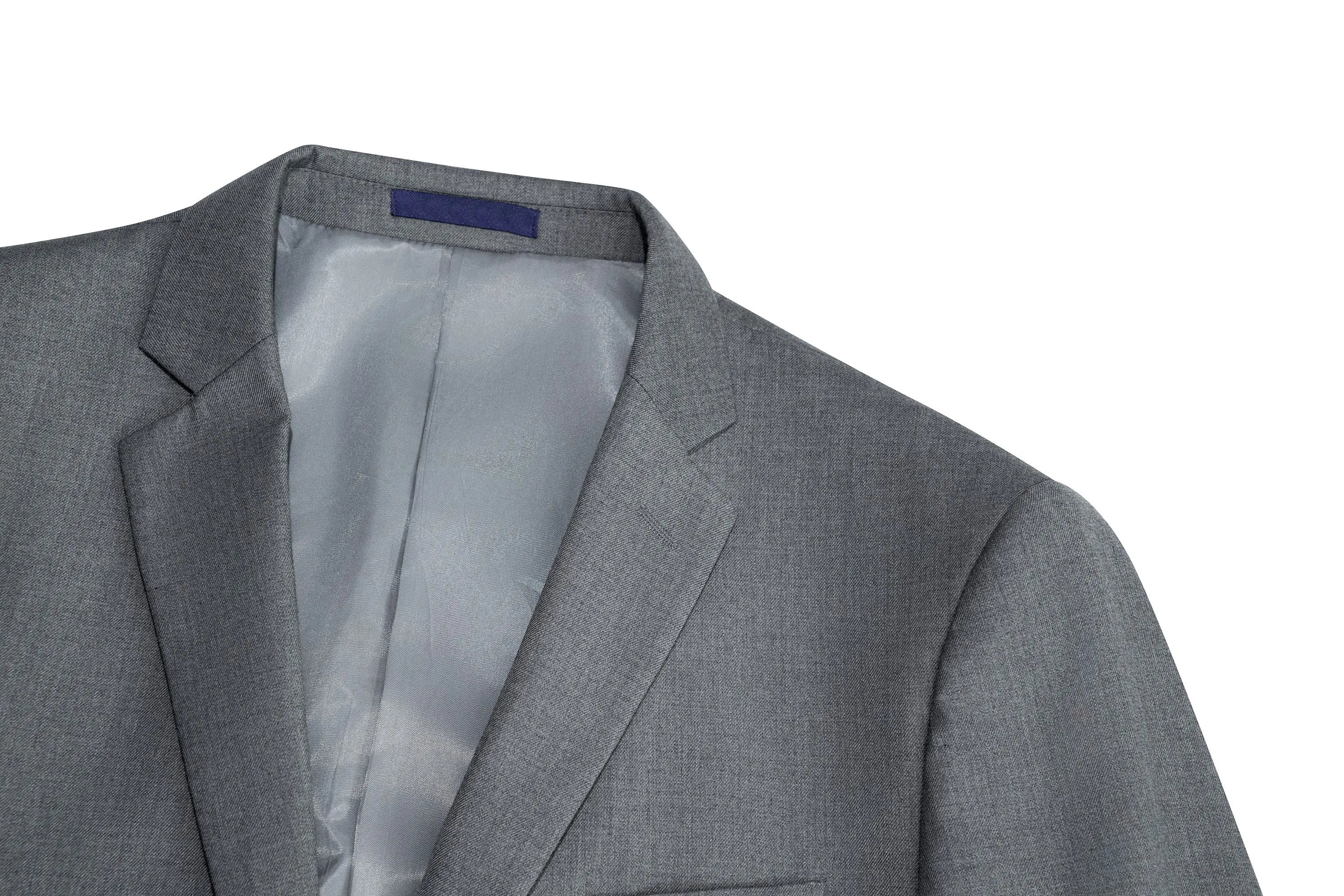 3pcs Men's Classic Solid Color Suit Set Long Sleeve Blazer with Button Details Non-Stretch Fabric Regular Fit for All Seasons