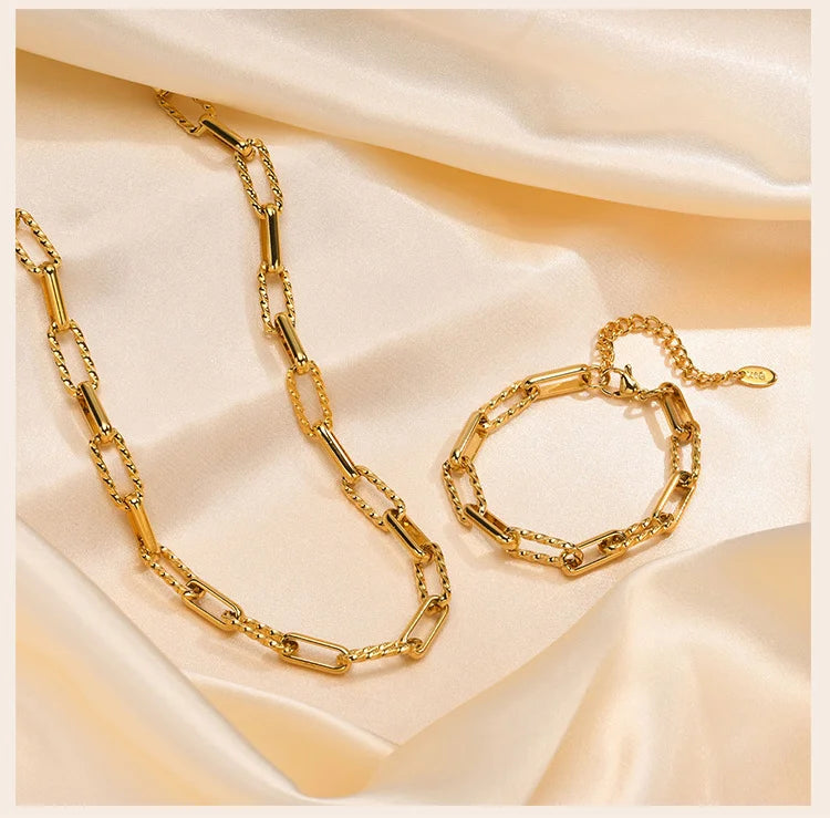 Women Stainless Steel Chain Bracelet,18K Gold Plated Adjustable Link Bracelet, Layered Jewelry