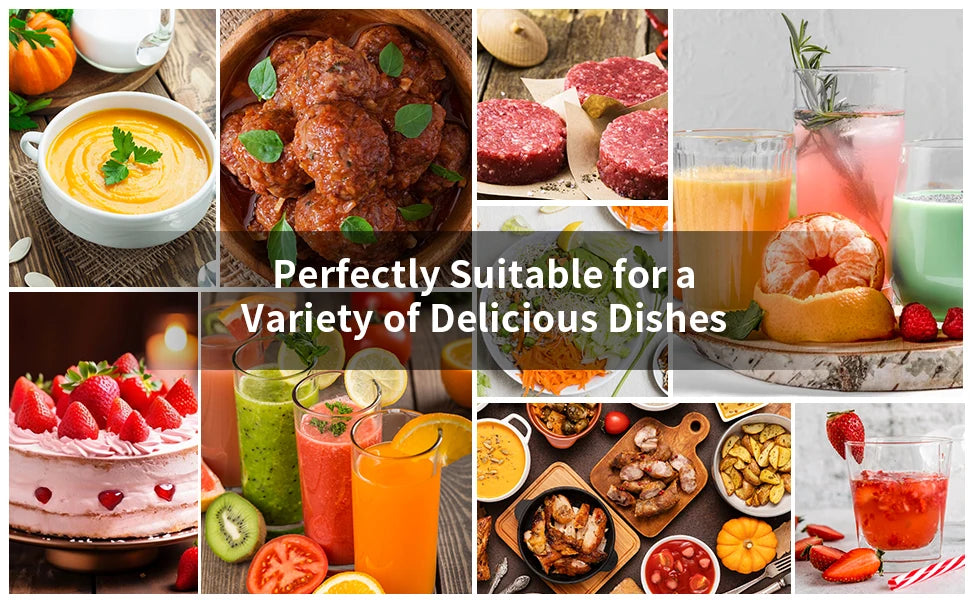 1000W Electric Immersion Handheld Blender, 5 in 1 Kitchen Hand Blender for soups, smoothies, purees and baby food.