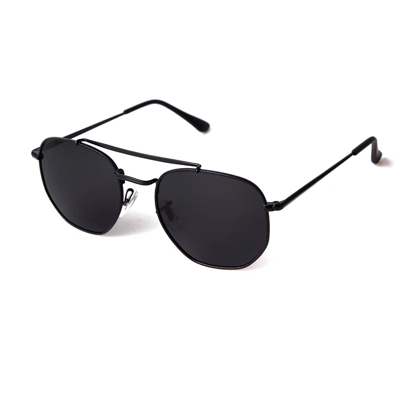 WHO CUTIE Vintage Polygon Sunglasses Polarized Men Women 2025 Brand Designer Flat Lens Metal Frame Sun Glasses Cool 3648 Shades