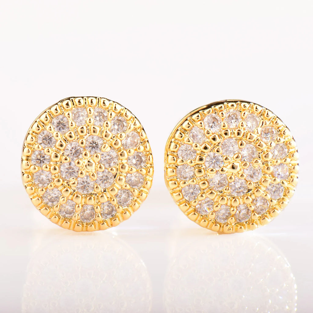 CUC 8MM Round Shaped Screw Back Stud Earring Iced Out Cubic Zirconia Men Women Earring Hip Hop Jewelry Best Gift