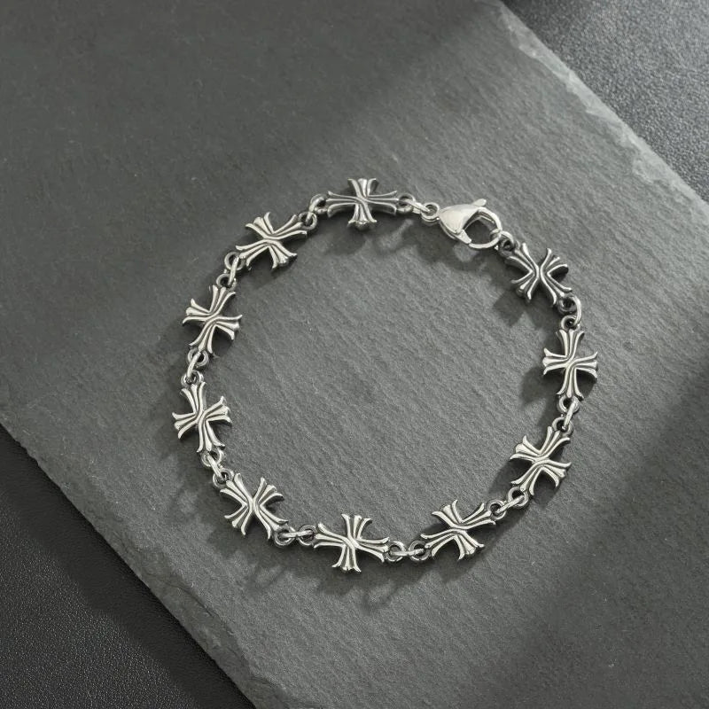 Punk Cross Chain Bracelets for Men and Women Retro Trend Halloween Party Personalized Bracelets Jewelry Accessories