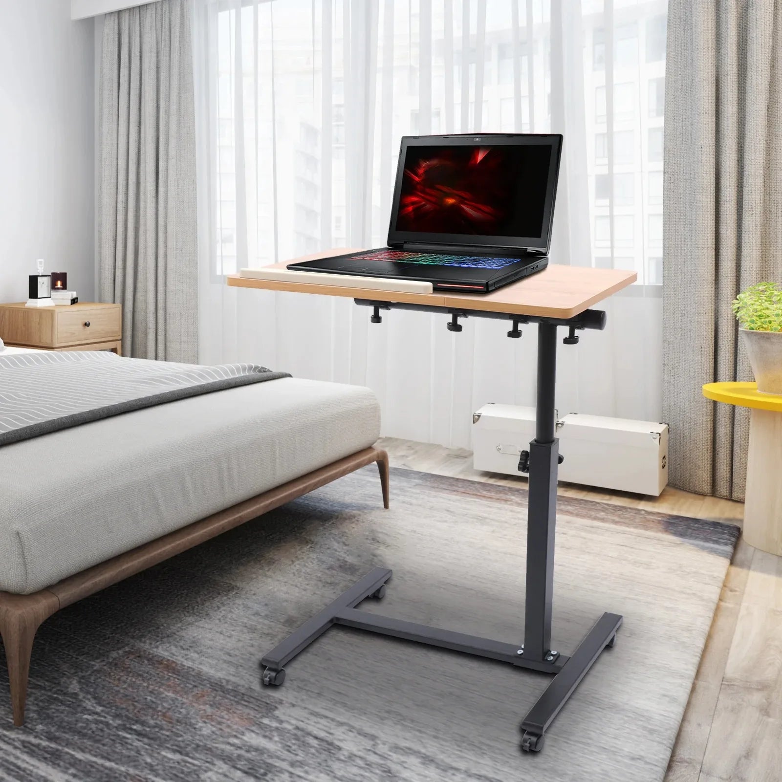 Portable Mobile Lift Computer Folding Desk Study Table Height Adjustable Computer Desk Lap Bed
