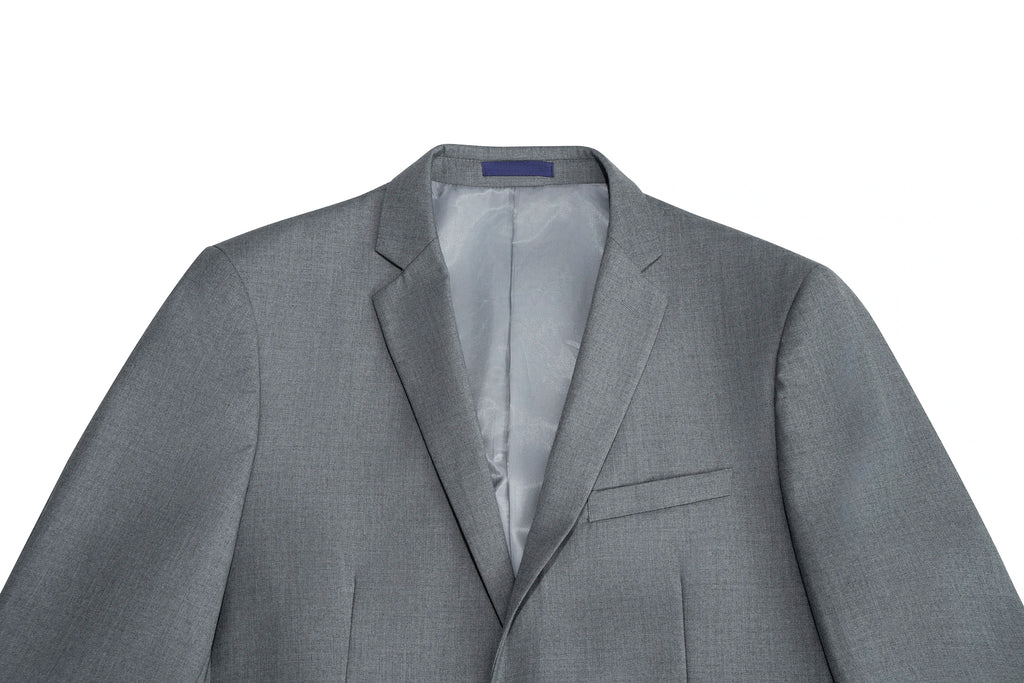 3pcs Men's Classic Solid Color Suit Set Long Sleeve Blazer with Button Details Non-Stretch Fabric Regular Fit for All Seasons