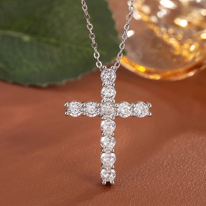 Moissanite 925 Sterling Silver 1PC 0.5 Carat Moissanite Necklace For Women, With A Fashionable And Individual Style, Ideal For D