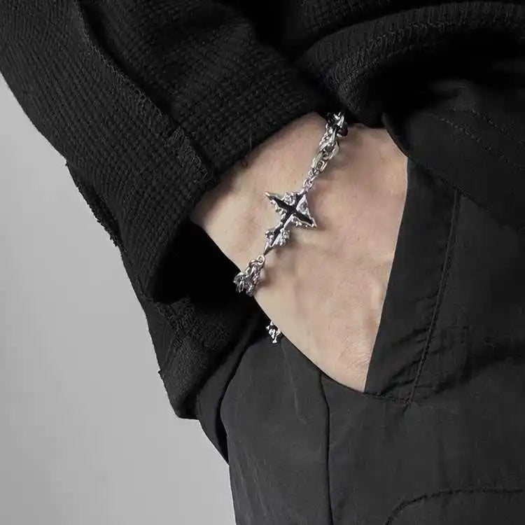 Punk Cross Chain Bracelets for Men and Women Retro Trend Halloween Party Personalized Bracelets Jewelry Accessories