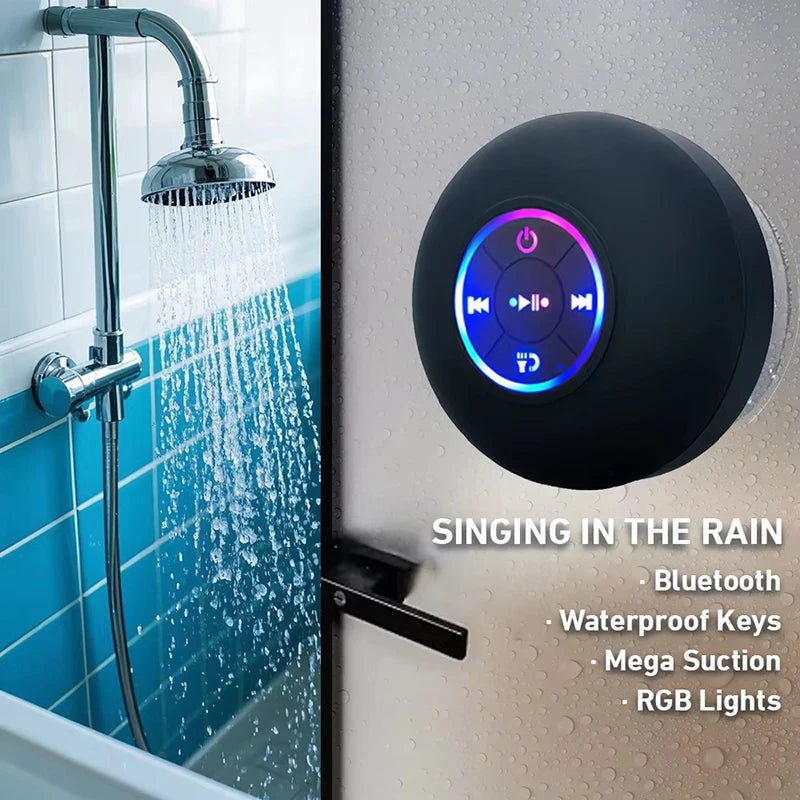 Portable Wireless Bluetooth Speaker LED Light IPX4 Waterproof Loudspeaker