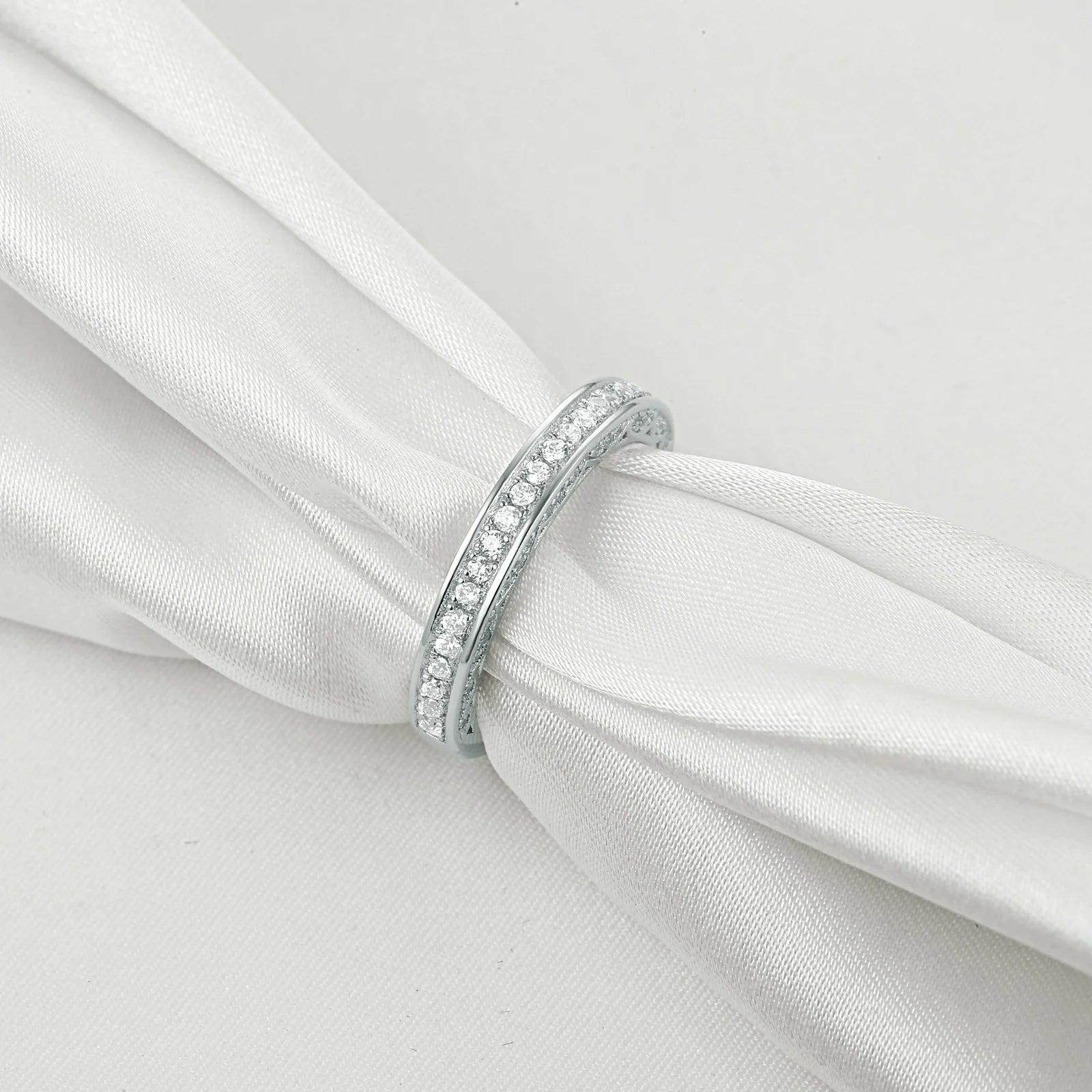Newshe 925 Sterling Silver Straight Stackable Wedding Ring Engagement Band For Women Trendy Jewelry Size 5-12
