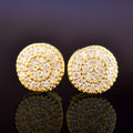 CUC 8MM Round Shaped Screw Back Stud Earring Iced Out Cubic Zirconia Men Women Earring Hip Hop Jewelry Best Gift