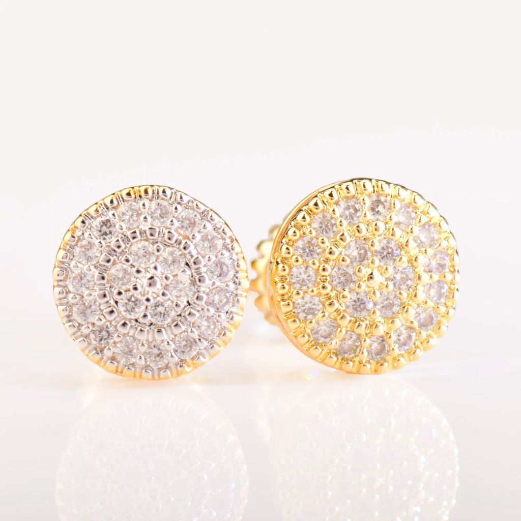 CUC 8MM Round Shaped Screw Back Stud Earring Iced Out Cubic Zirconia Men Women Earring Hip Hop Jewelry Best Gift