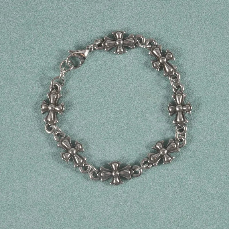 Punk Cross Chain Bracelets for Men and Women Retro Trend Halloween Party Personalized Bracelets Jewelry Accessories