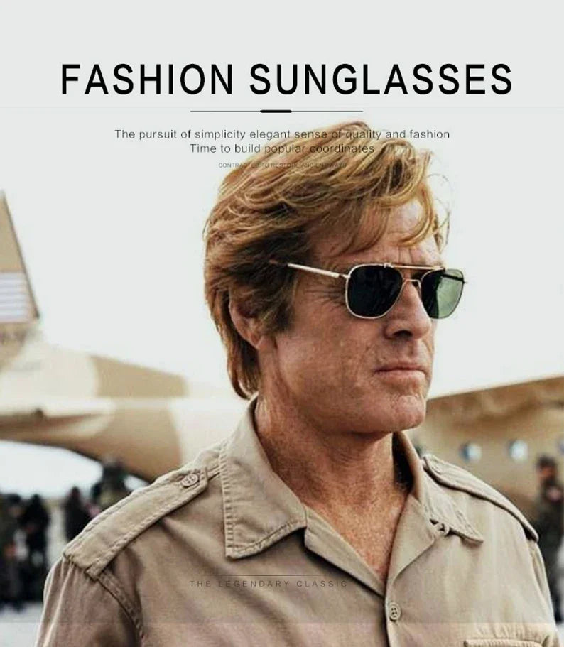WHO CUTIE 2025 MILITARY Pilot Sunglasses Men Brand Design American Optical Lens AO Eyewear Square Army Sun Glasses Male UV400