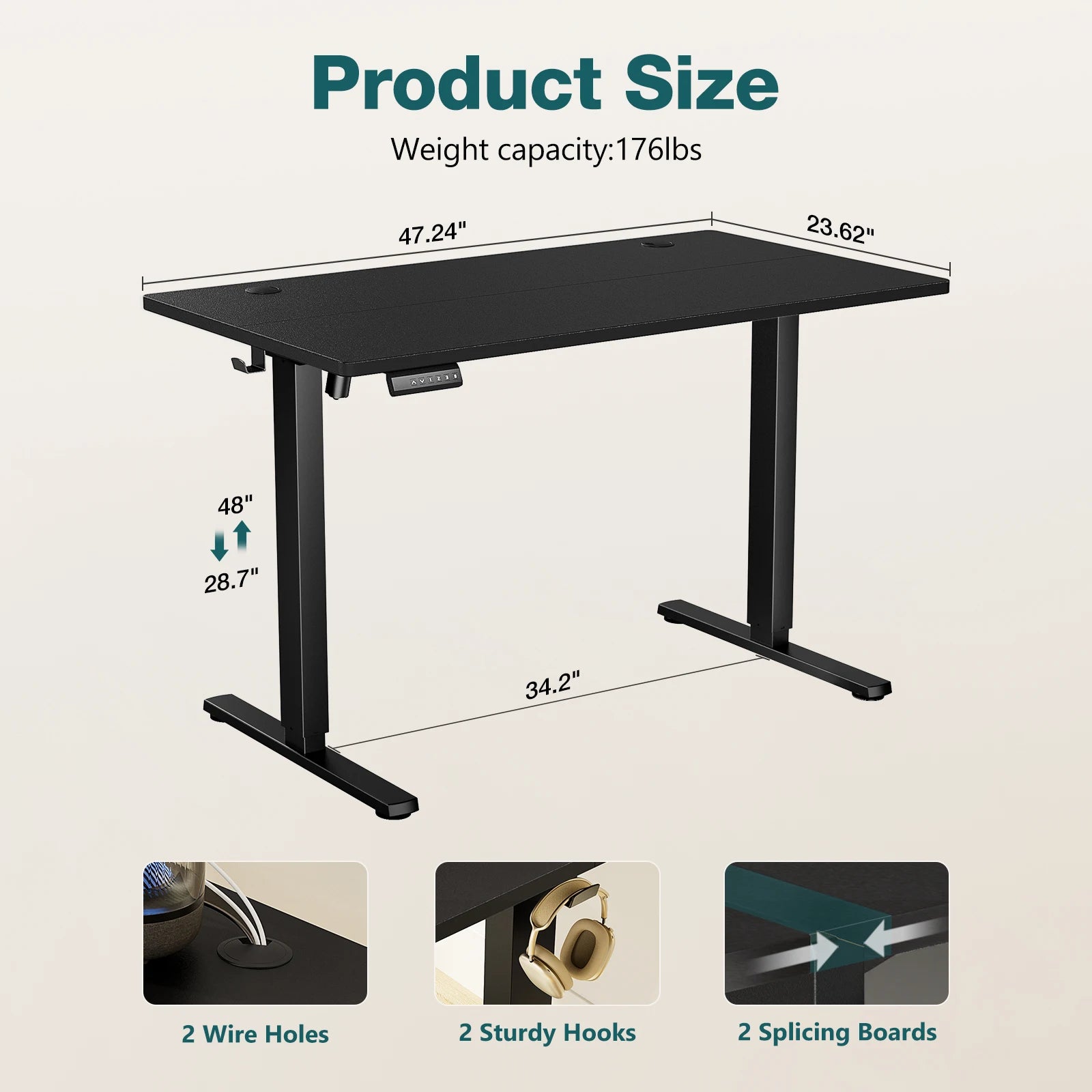 JHK Electric Standing Computer Desk Height Adjustable Workstation