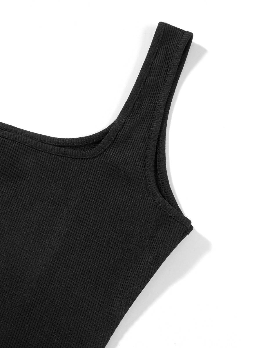 Women Sleeveless Bodycon Jumpsuit Summer Solid Color U-neck Romper Pants Streetwear Clubwear